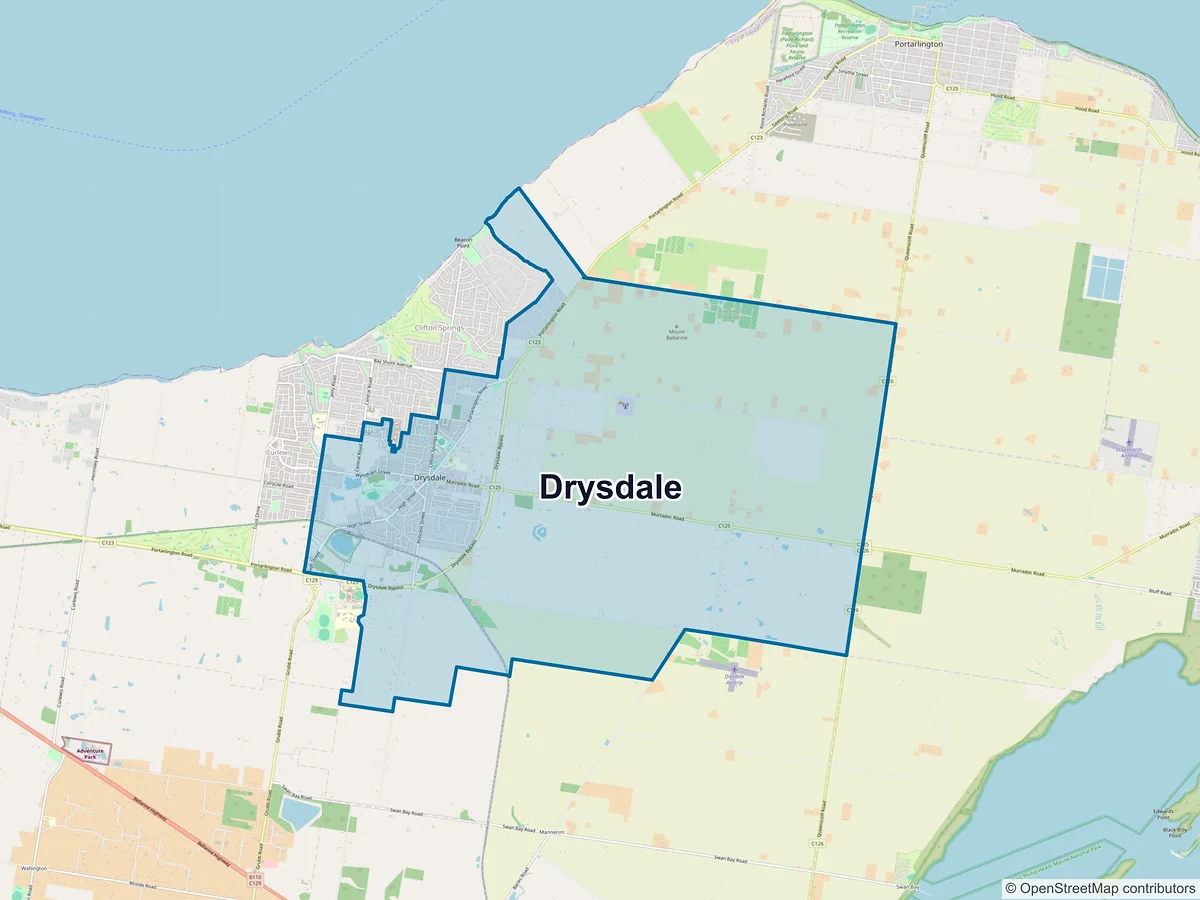 Map of Drysdale, VIC, Australia