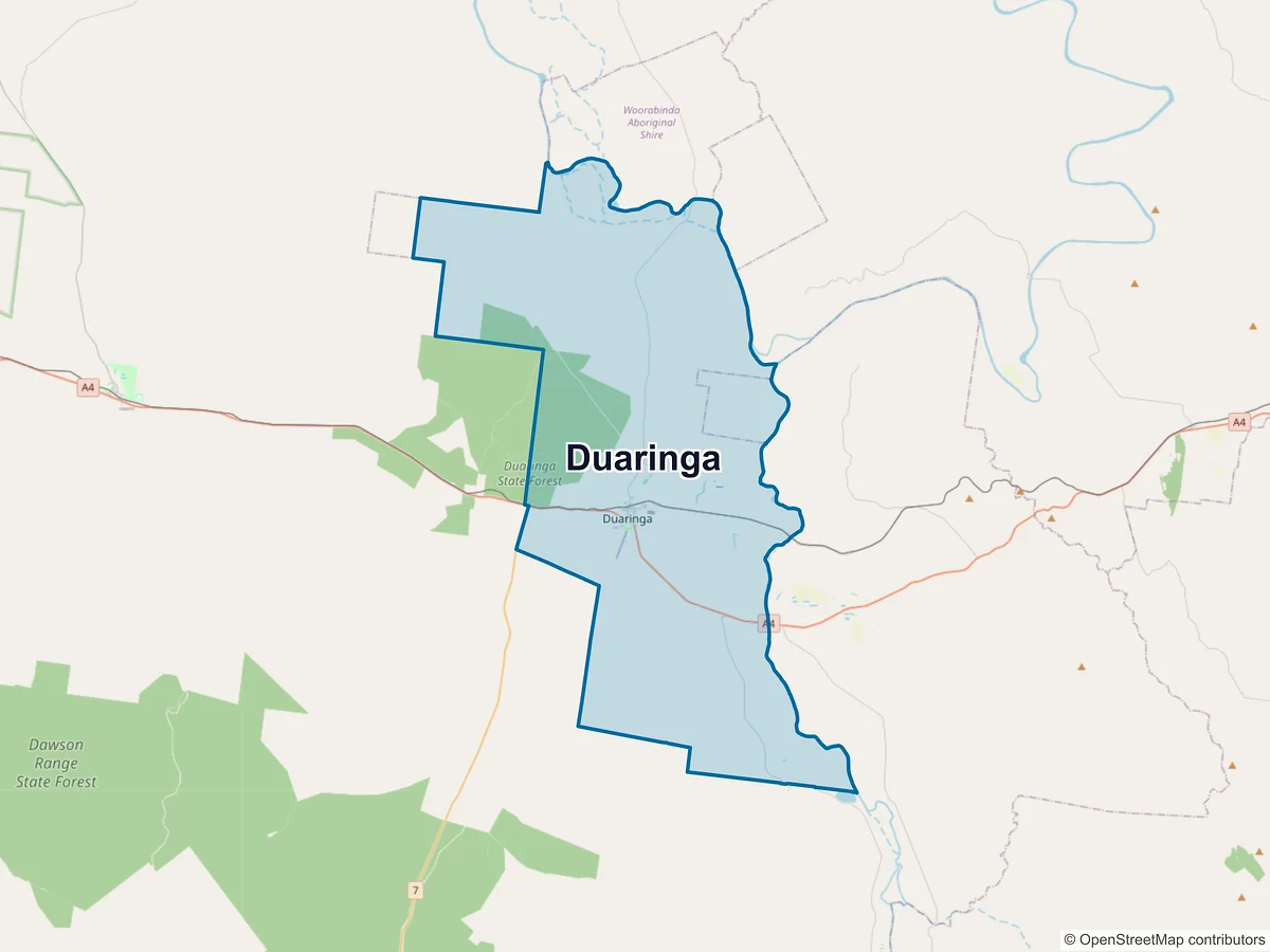 Map of Duaringa, QLD, Australia