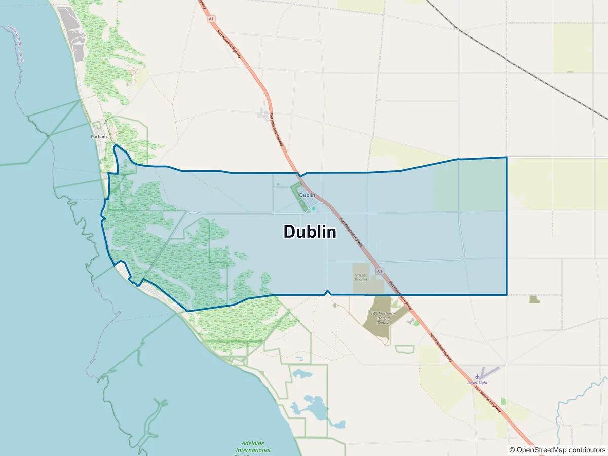 Map of Dublin, SA, Australia