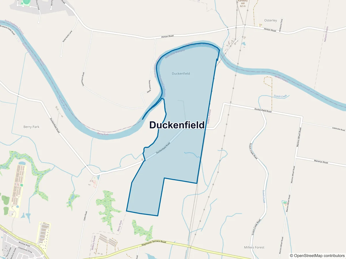 Map of Duckenfield, NSW, Australia