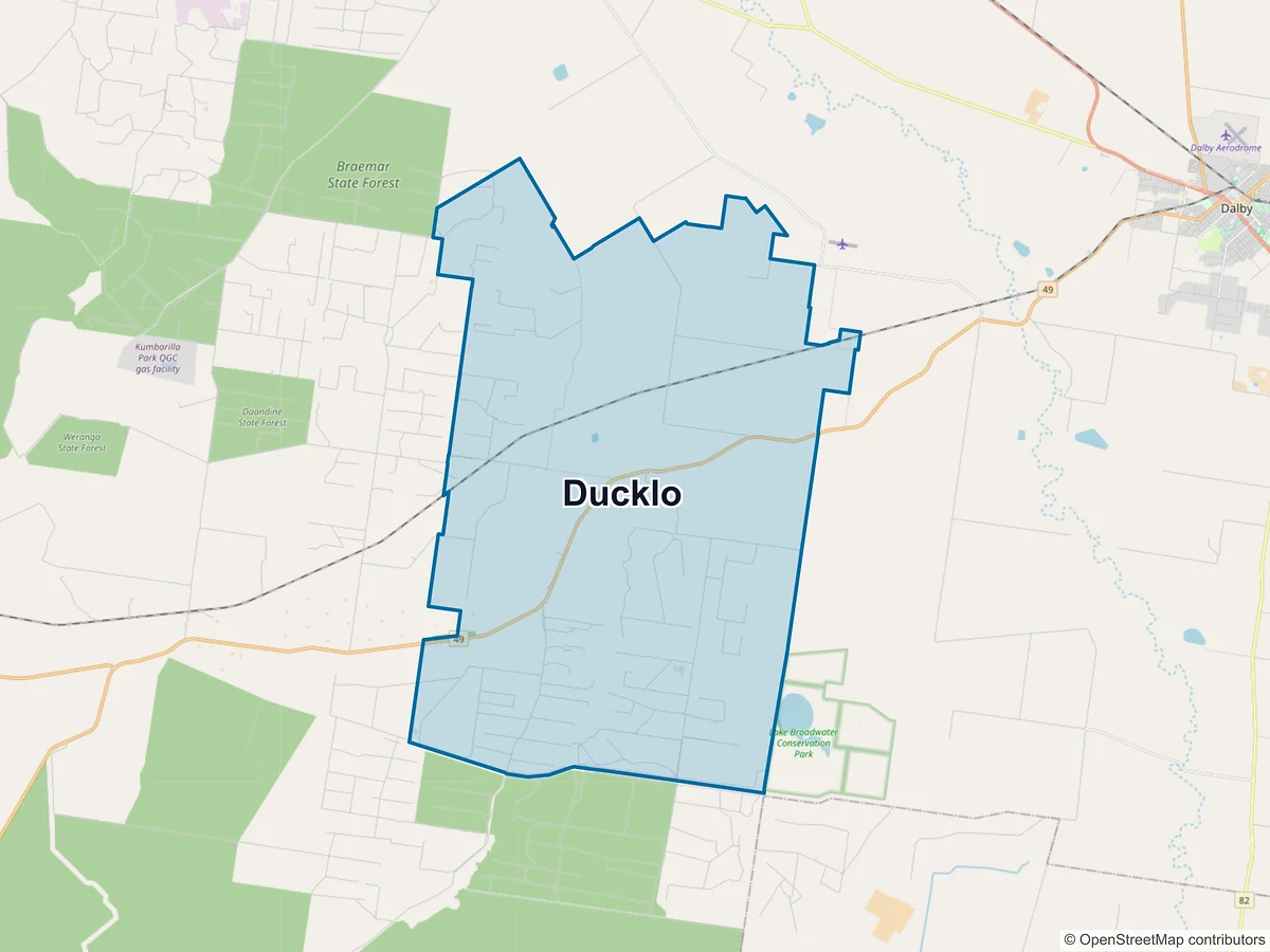 Map of Ducklo, QLD, Australia