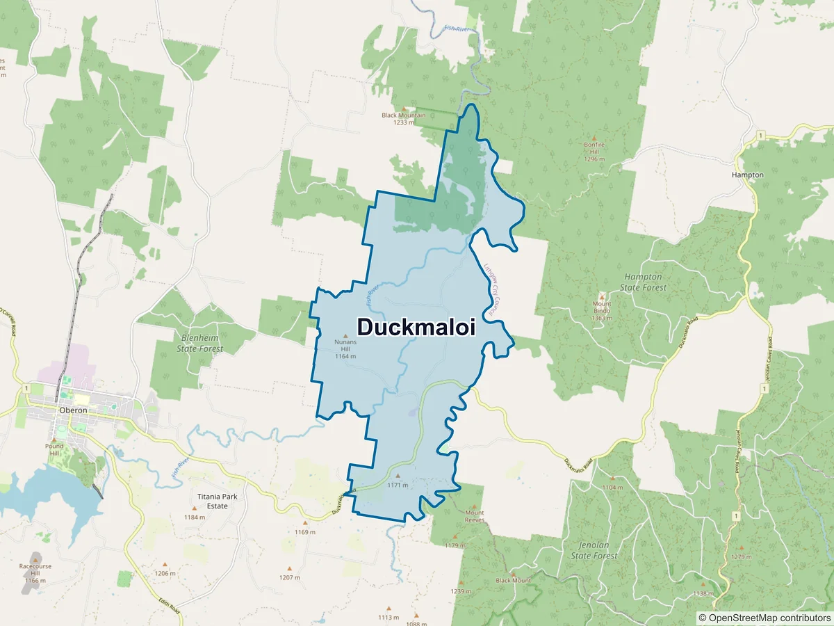 Map of Duckmaloi, NSW, Australia