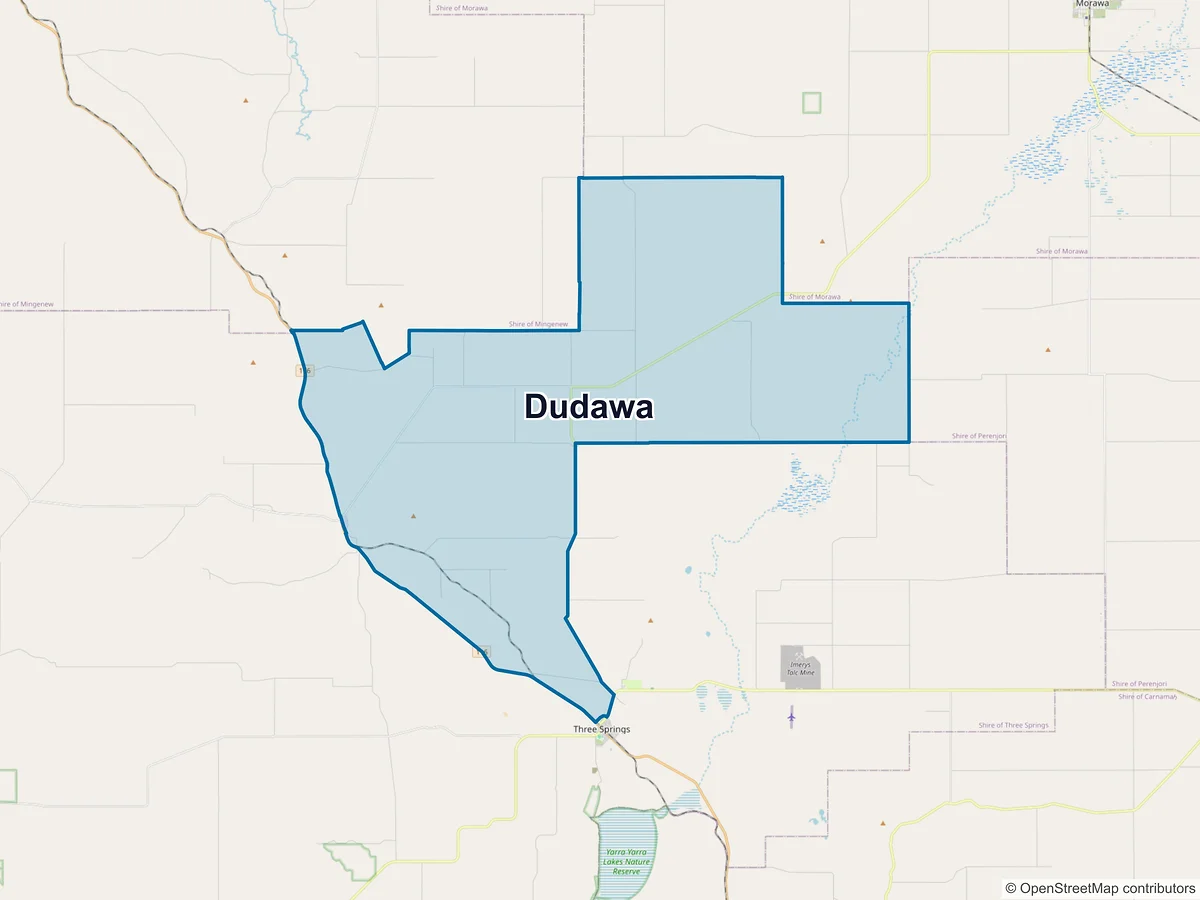 Map of Dudawa, WA, Australia