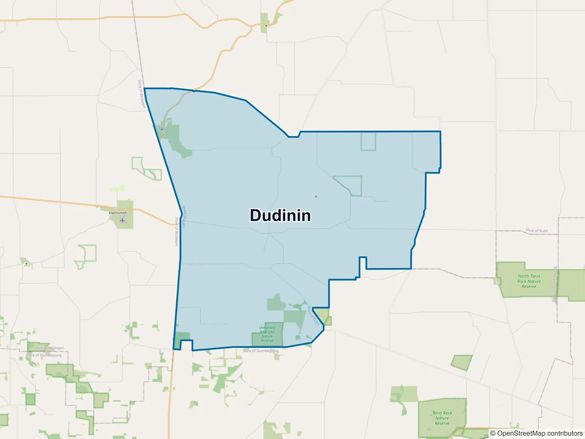 Map of Dudinin, WA, Australia