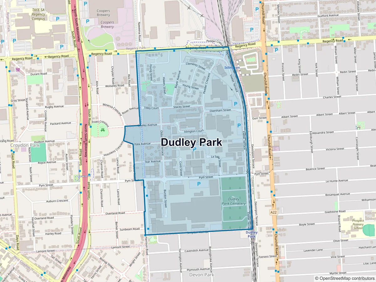 Map of Dudley Park, SA, Australia