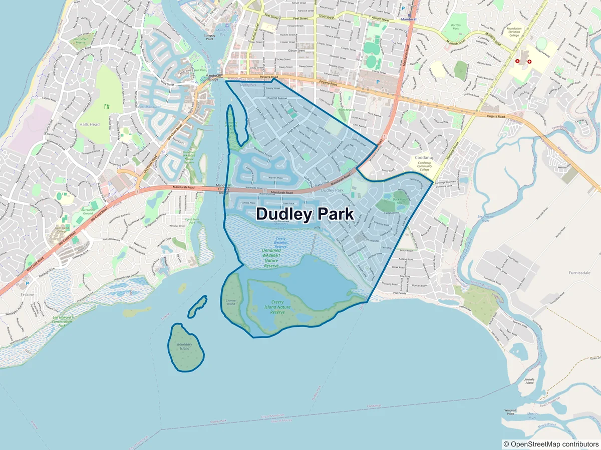 Map of Dudley Park, WA, Australia