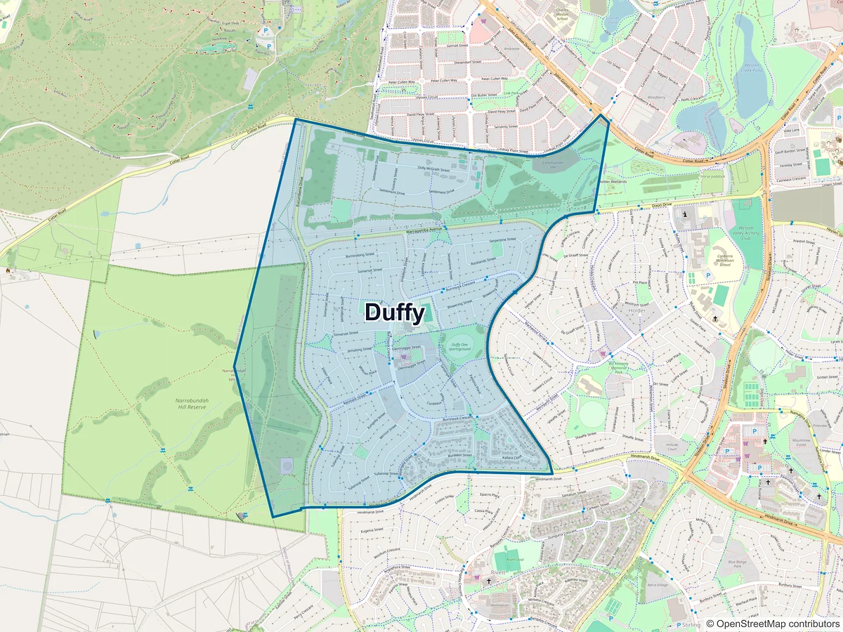 Map of Duffy, ACT, Australia
