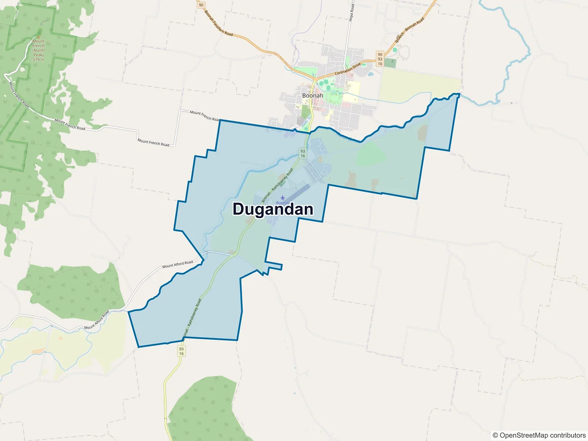 Map of Dugandan, QLD, Australia
