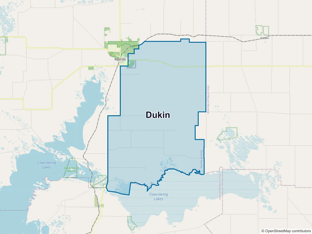 Map of Dukin, WA, Australia