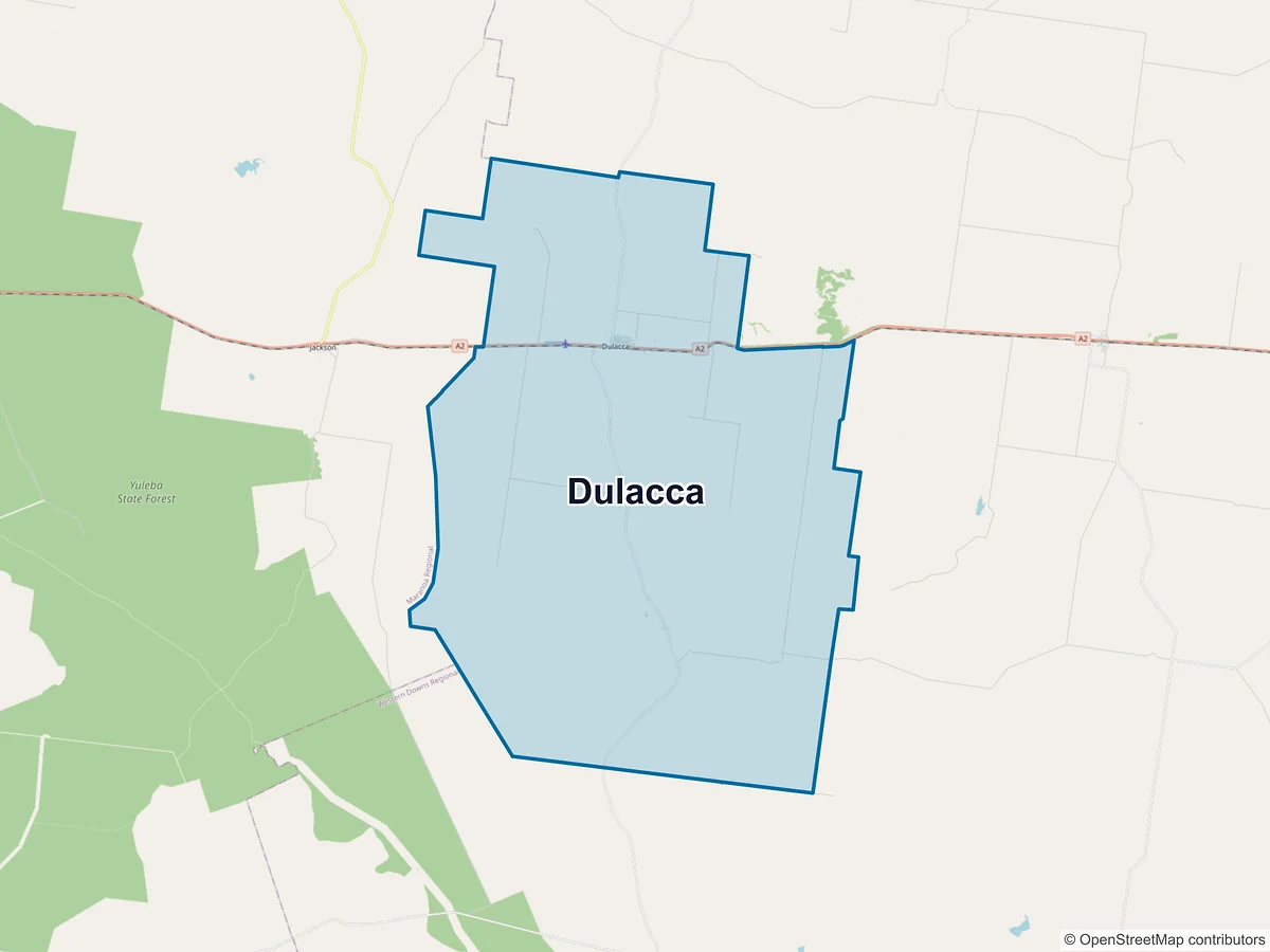 Map of Dulacca, QLD, Australia