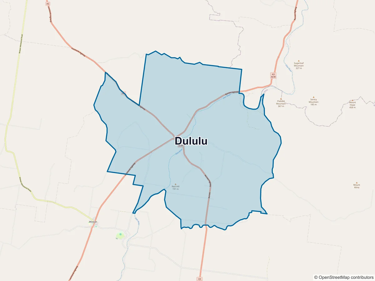 Map of Dululu, QLD, Australia