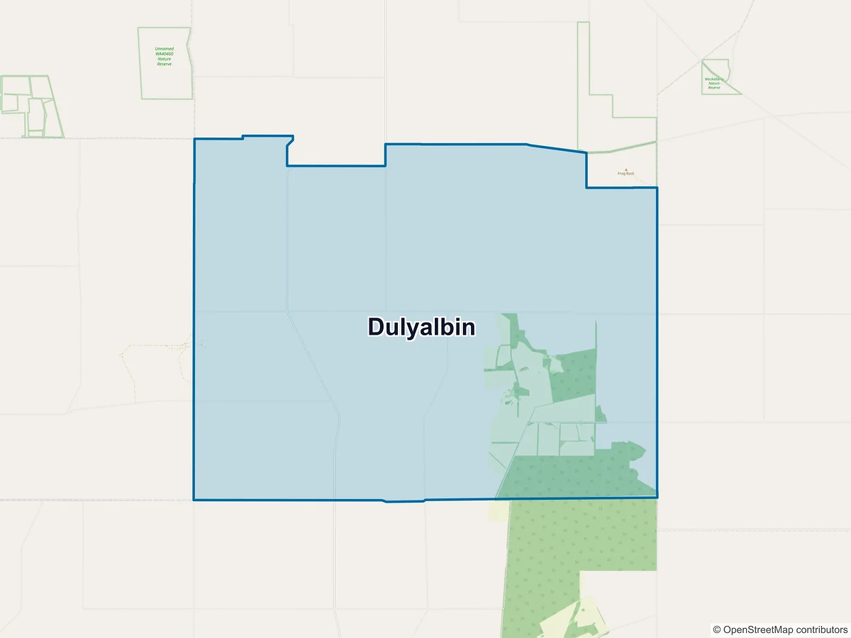 Map of Dulyalbin, WA, Australia