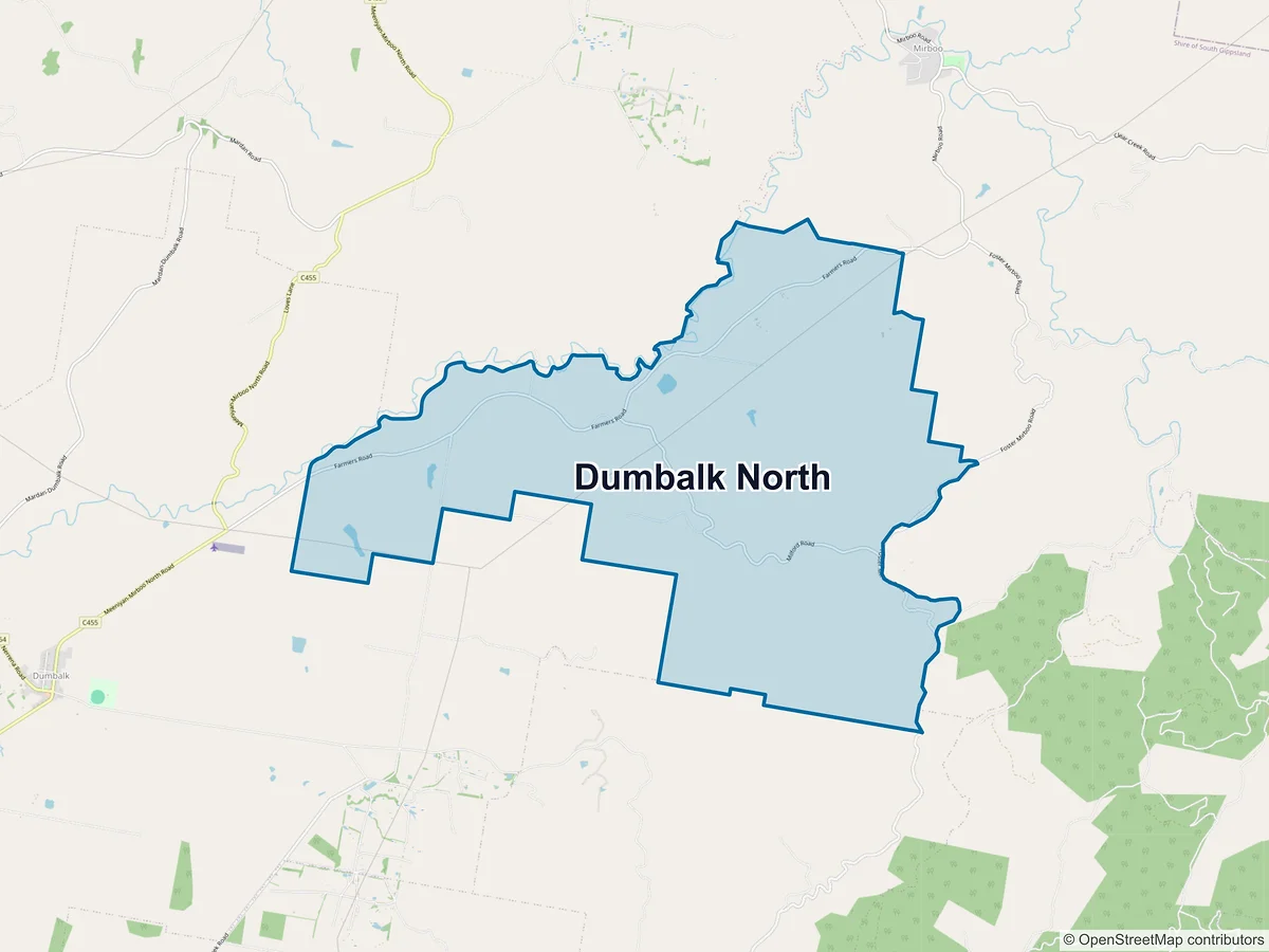 Map of Dumbalk North, VIC, Australia
