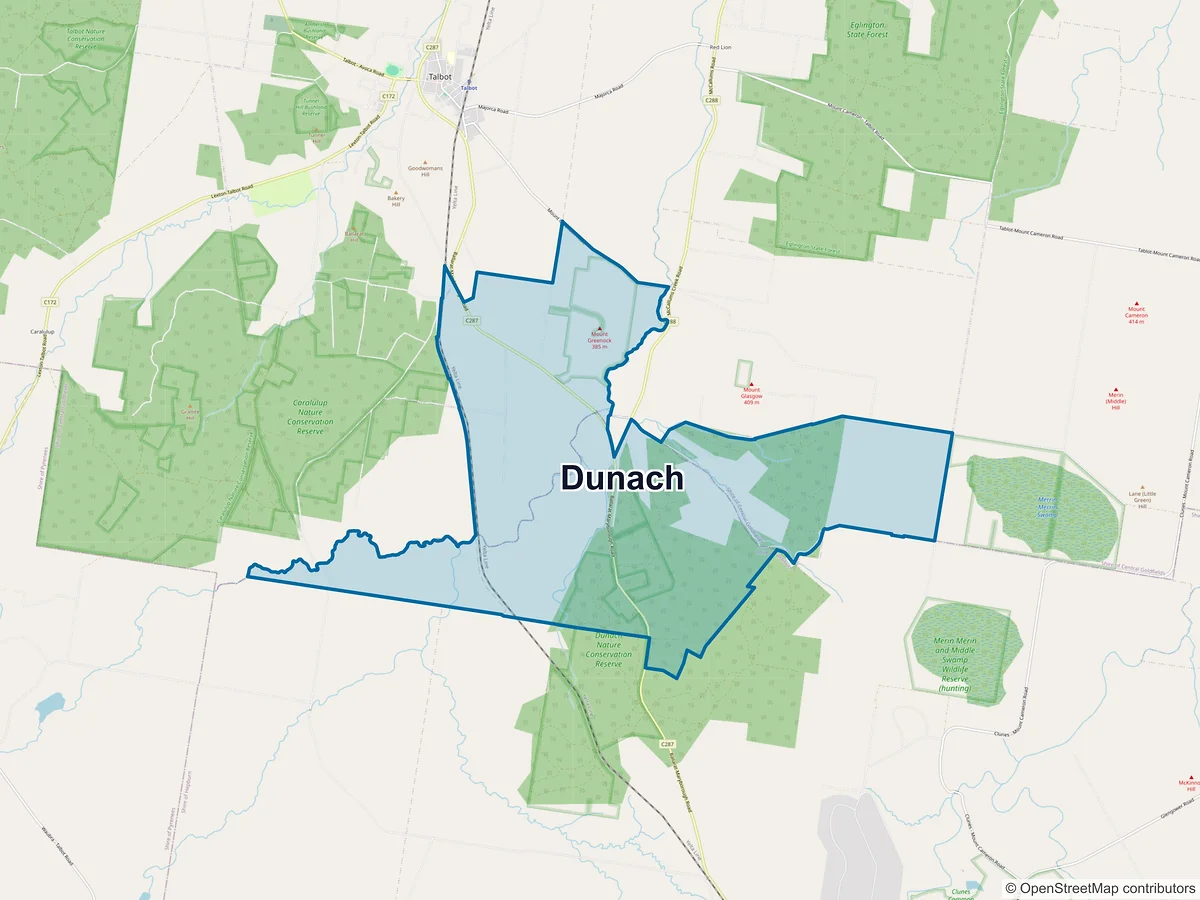 Map of Dunach, VIC, Australia