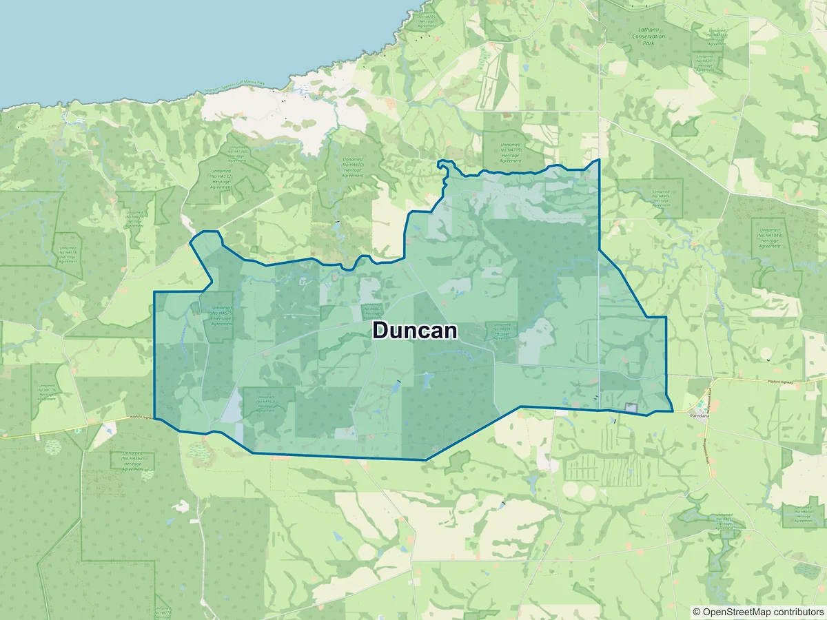 Map of Duncan, SA, Australia