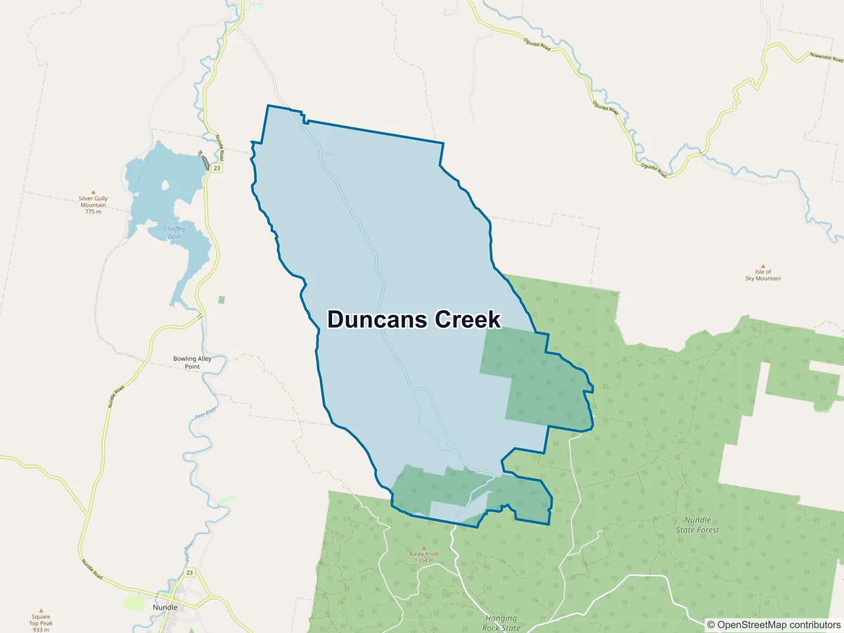 Map of Duncans Creek, NSW, Australia