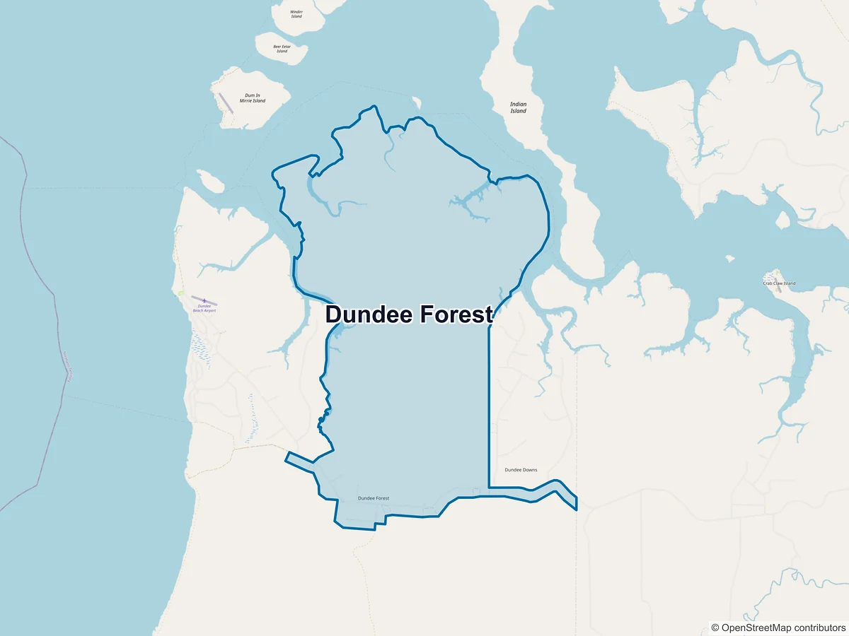Map of Dundee Forest, NT, Australia