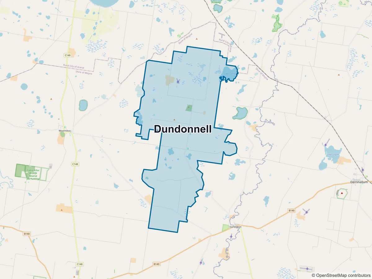 Map of Dundonnell, VIC, Australia