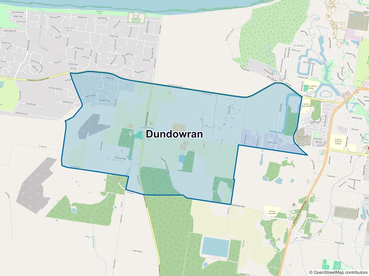 Map of Dundowran, QLD, Australia