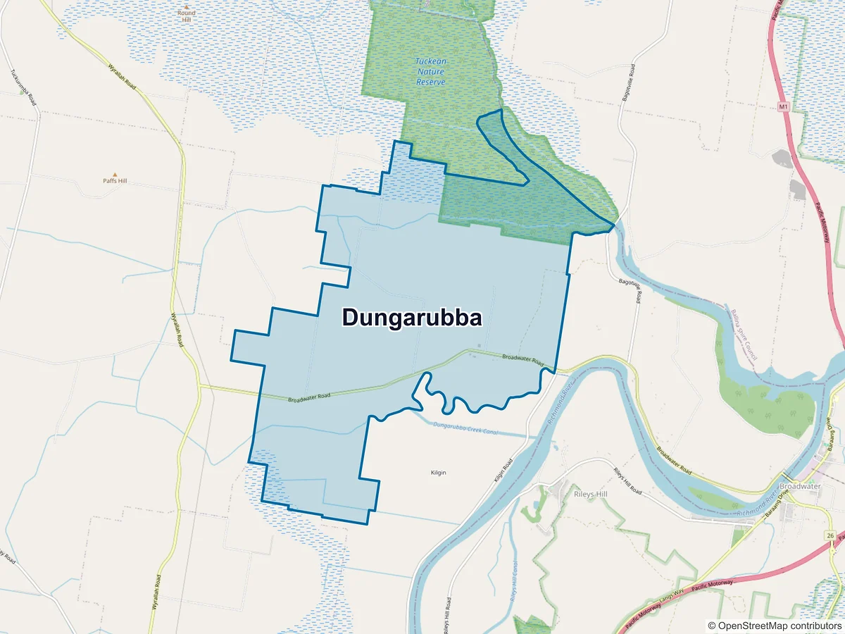 Map of Dungarubba, NSW, Australia