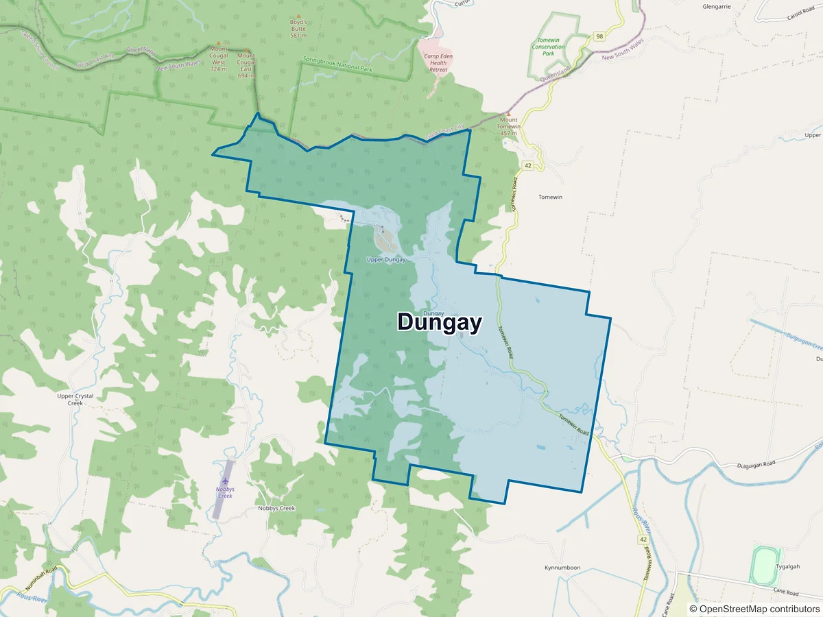 Map of Dungay, NSW, Australia