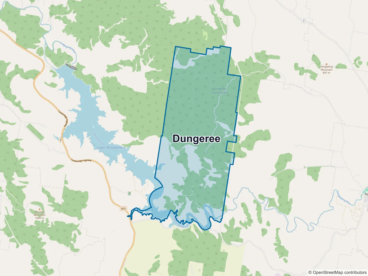 Map of Dungeree, NSW, Australia