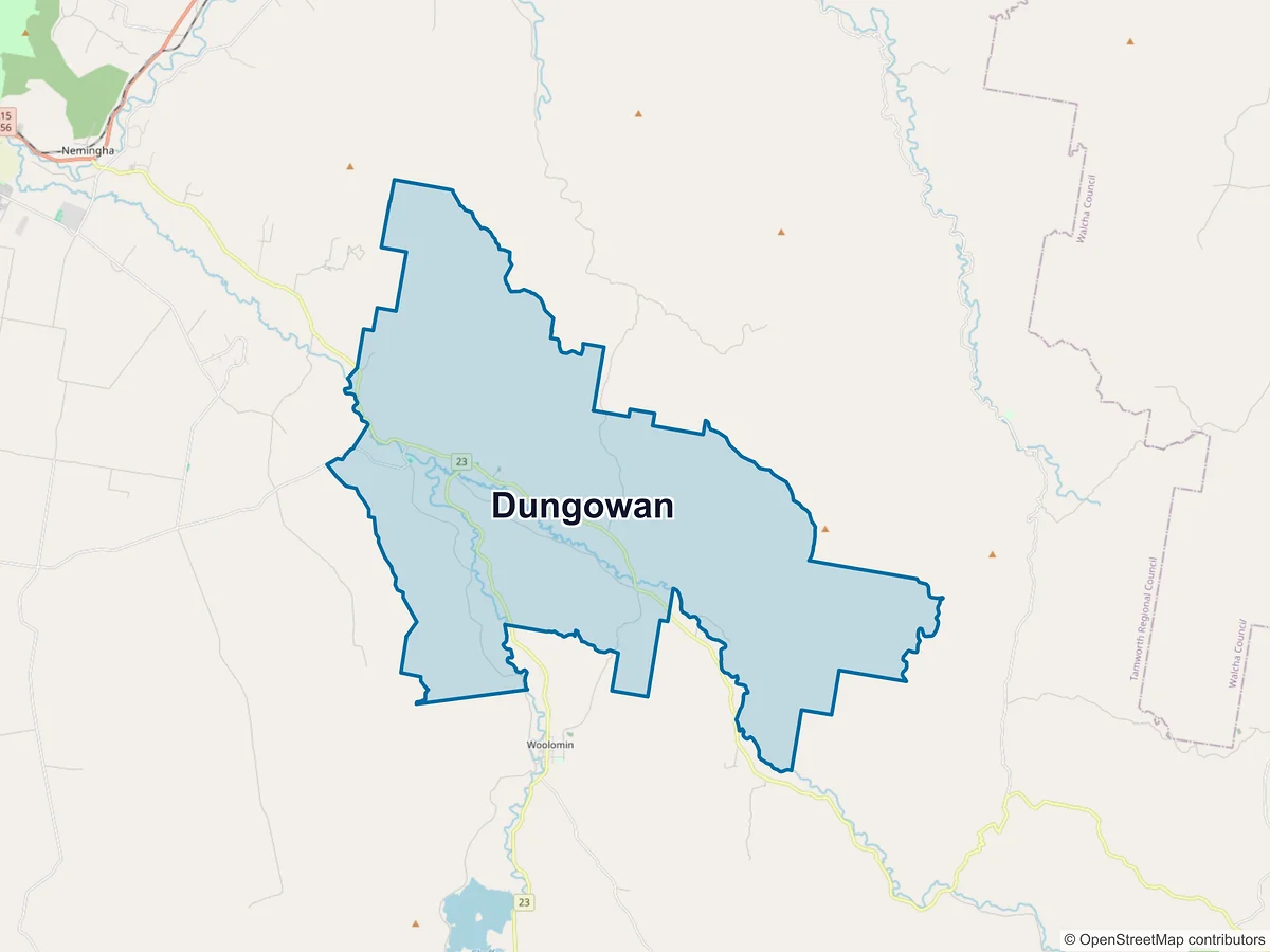 Map of Dungowan, NSW, Australia