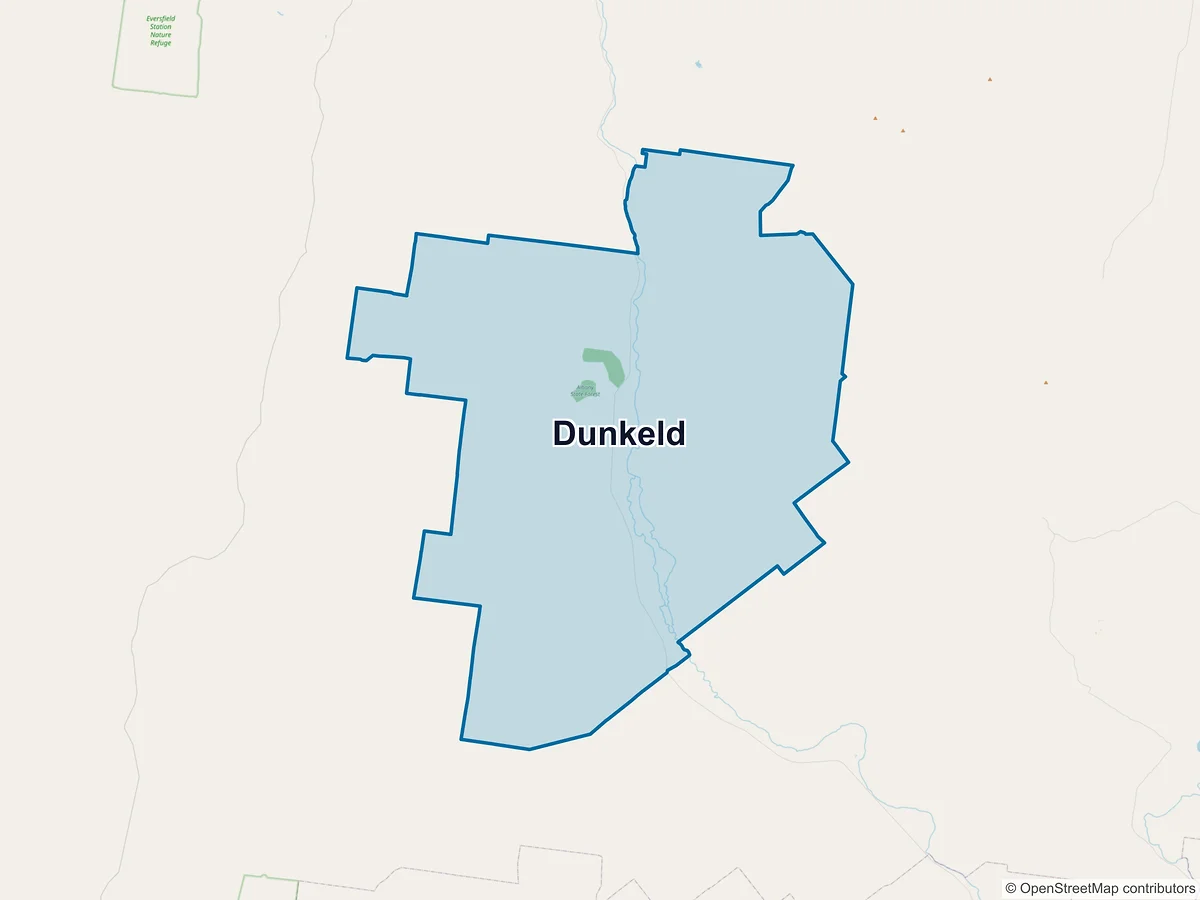 Map of Dunkeld, QLD, Australia
