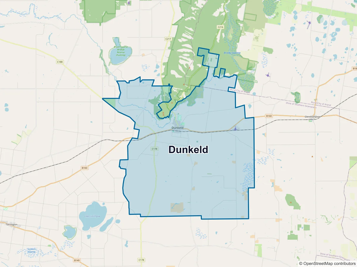 Map of Dunkeld, VIC, Australia