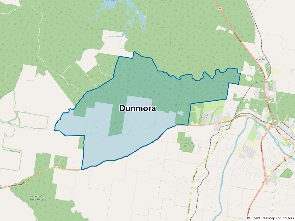 Map of Dunmora, QLD, Australia
