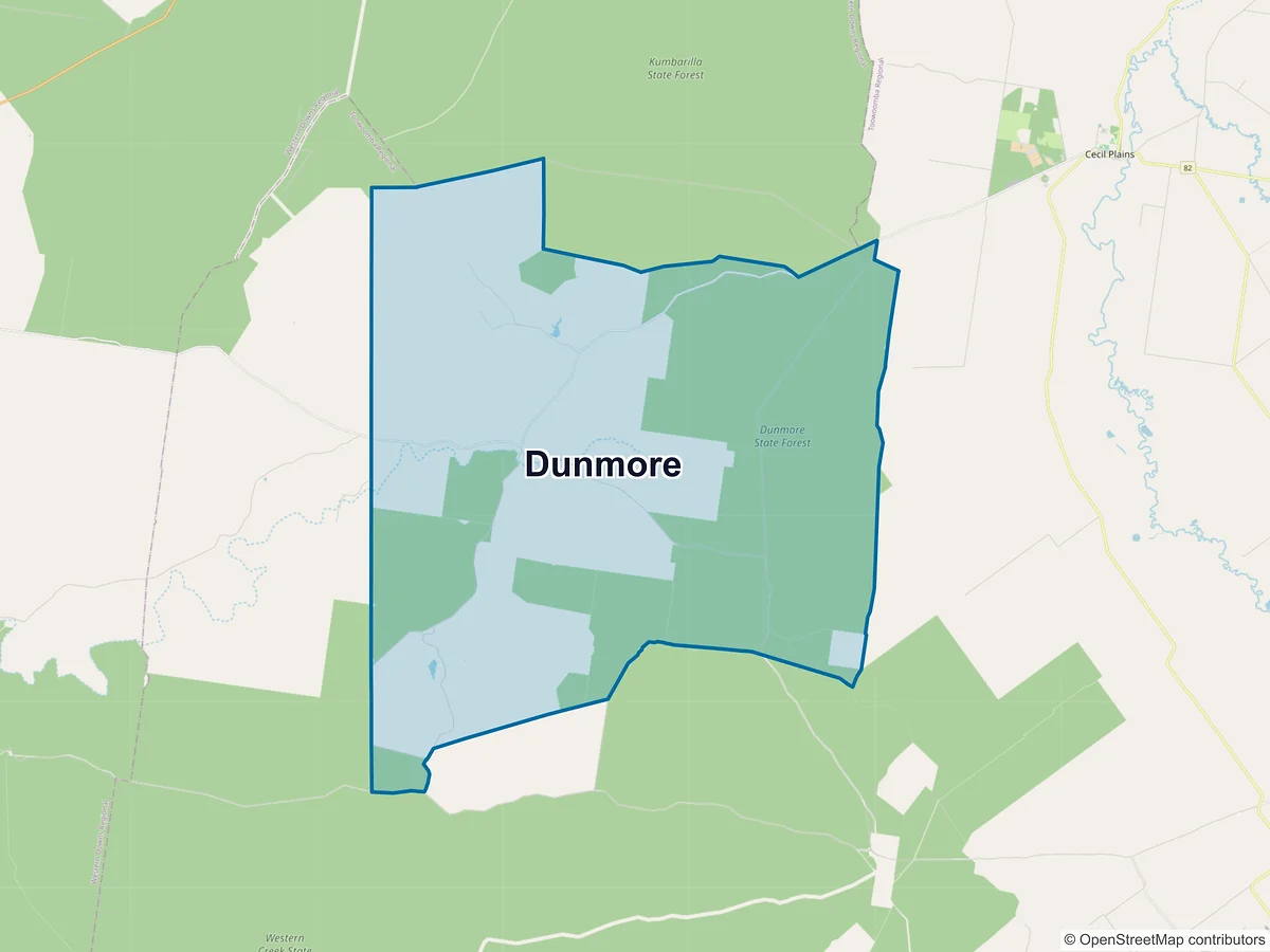 Map of Dunmore, QLD, Australia