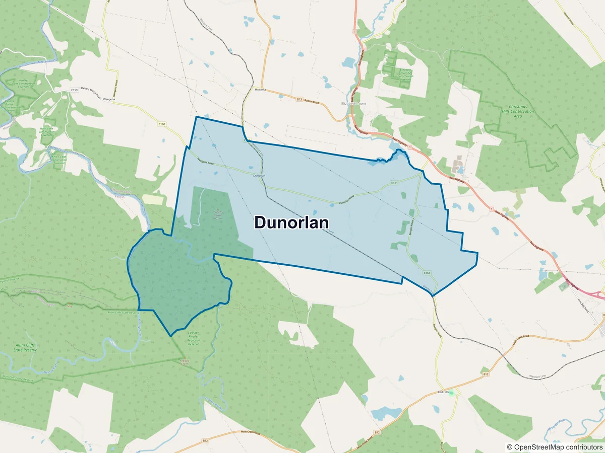 Map of Dunorlan, TAS, Australia
