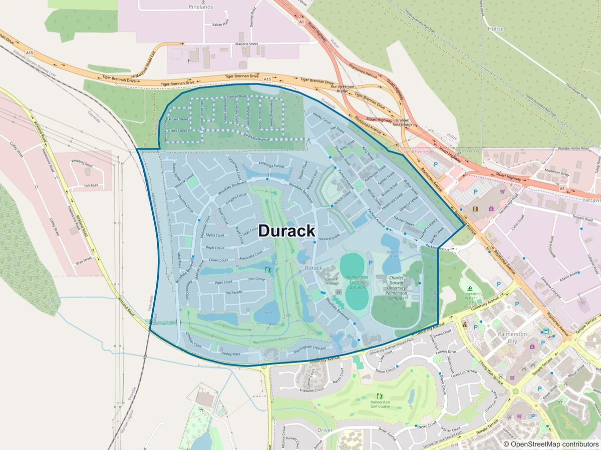 Map of Durack, NT, Australia