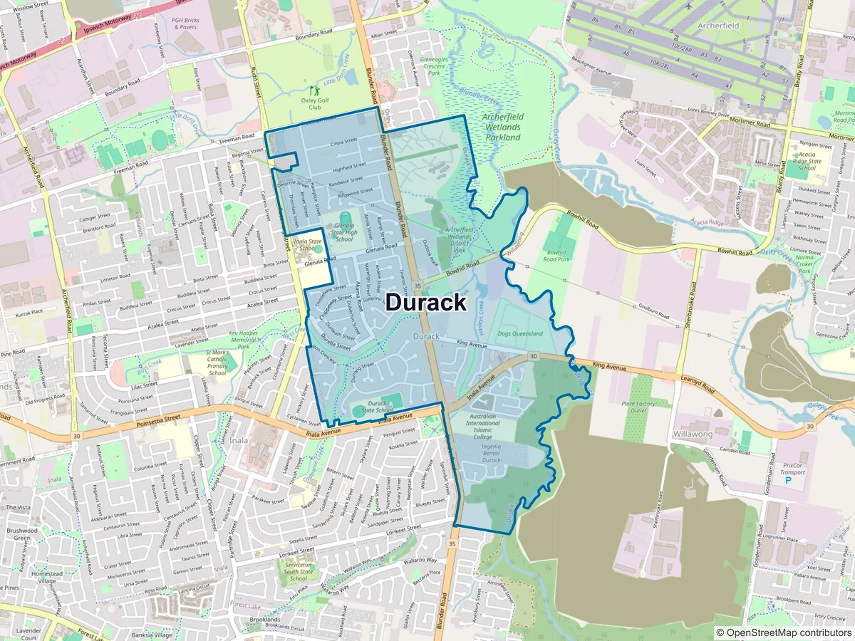Map of Durack, QLD, Australia