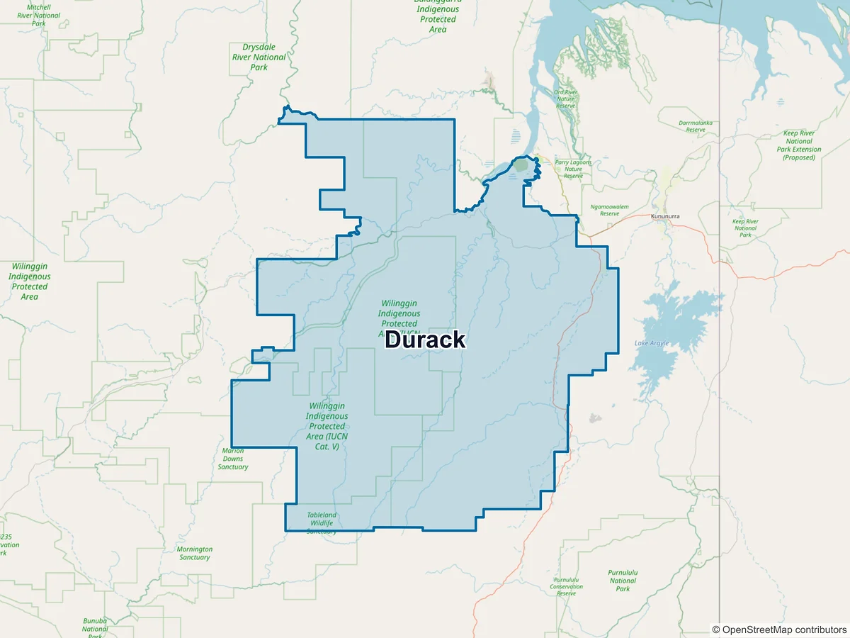 Map of Durack, WA, Australia