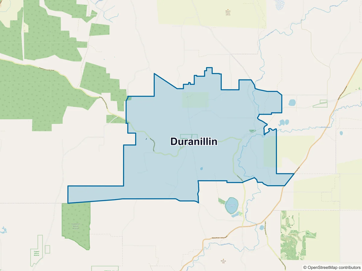Map of Duranillin, WA, Australia