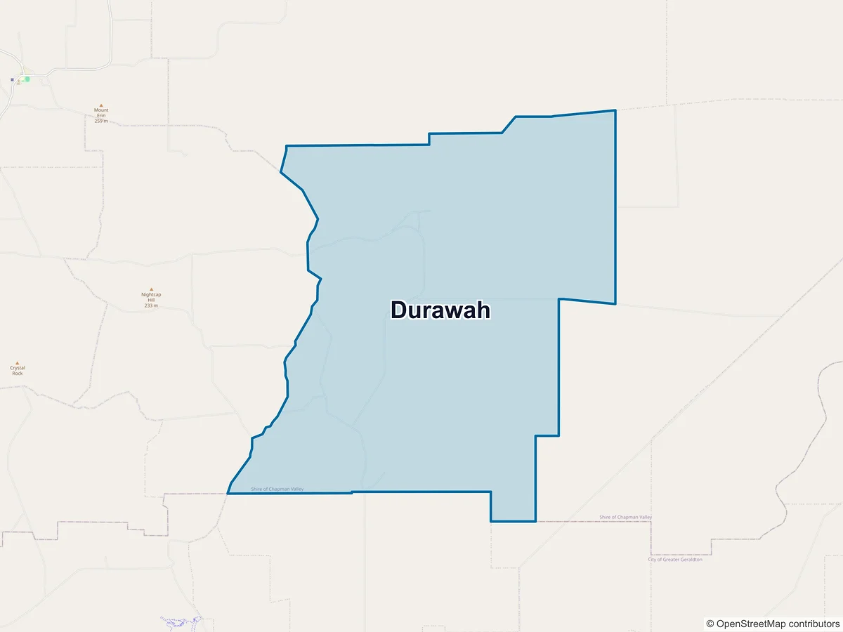 Map of Durawah, WA, Australia