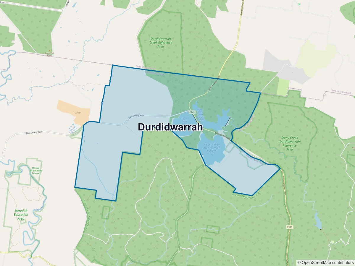 Map of Durdidwarrah, VIC, Australia