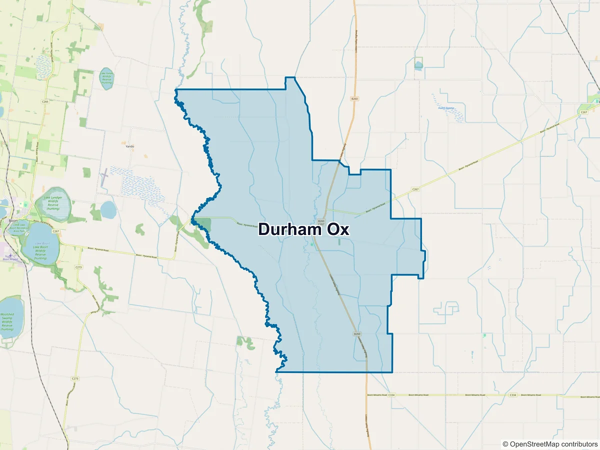 Map of Durham Ox, VIC, Australia