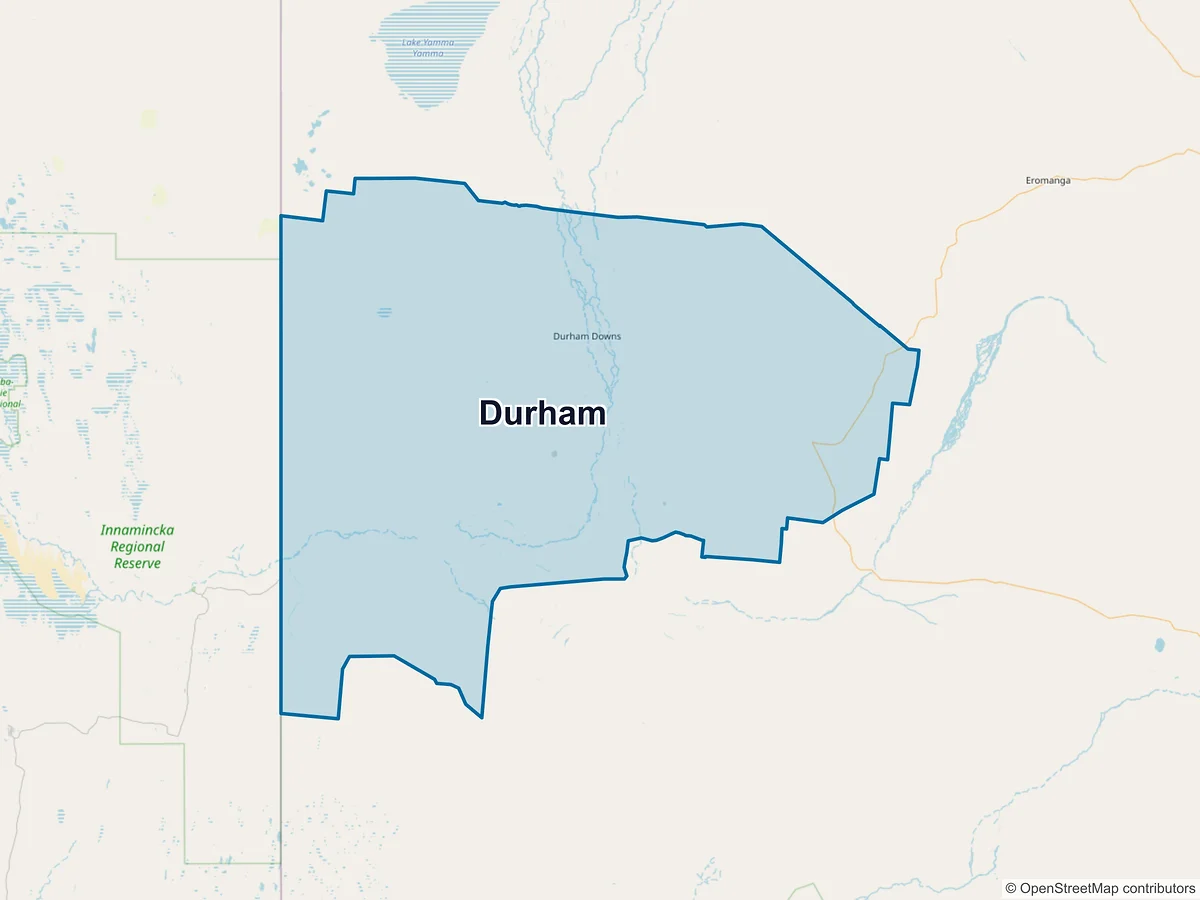 Map of Durham, QLD, Australia