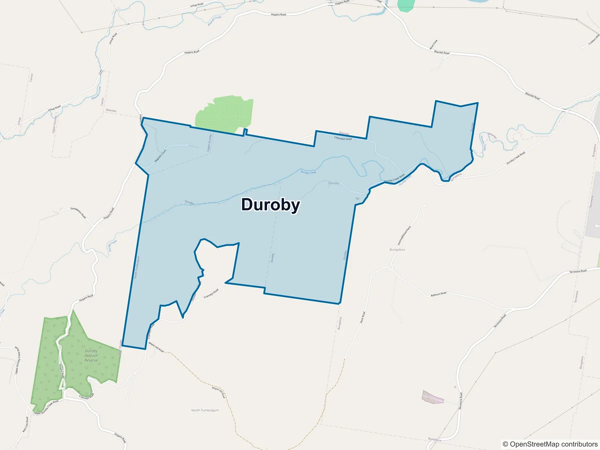 Map of Duroby, NSW, Australia