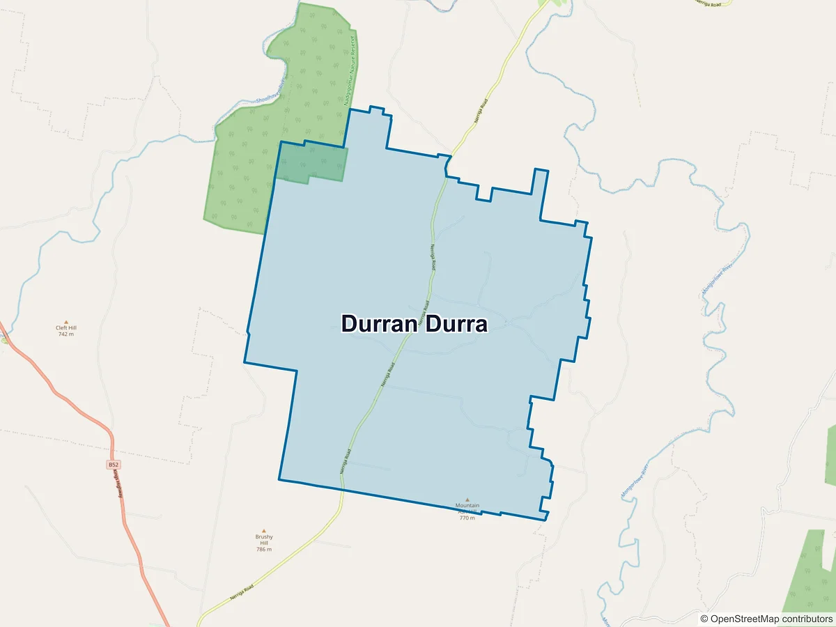 Map of Durran Durra, NSW, Australia