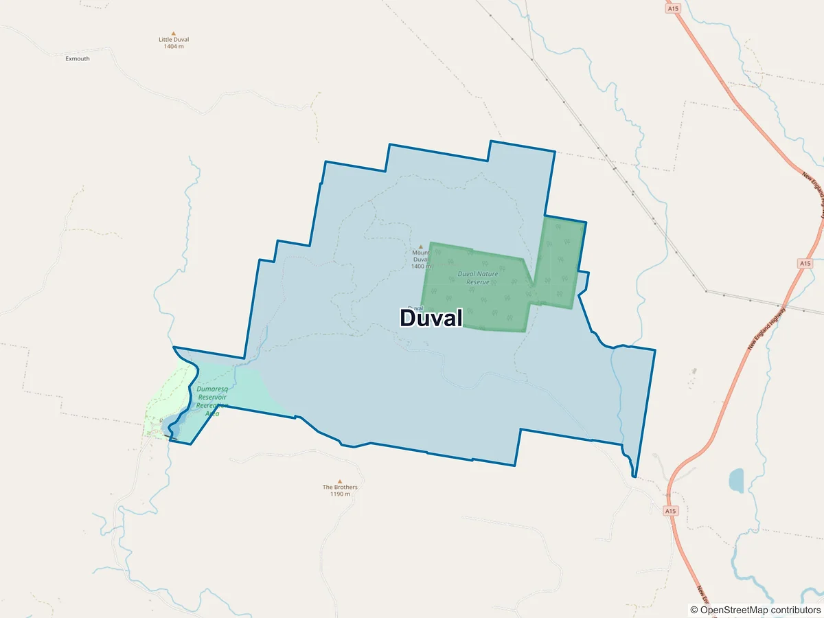 Map of Duval, NSW, Australia