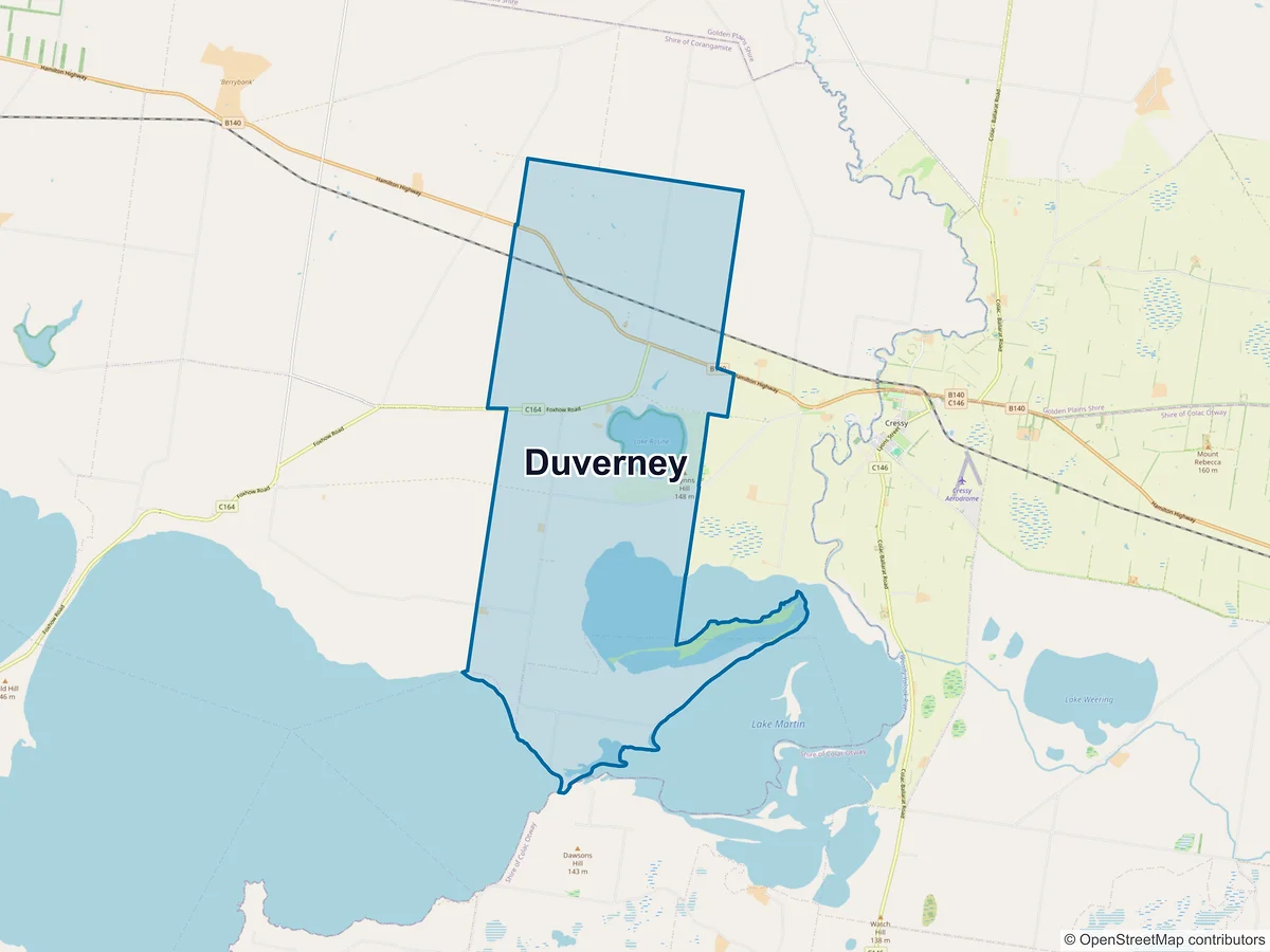 Map of Duverney, VIC, Australia