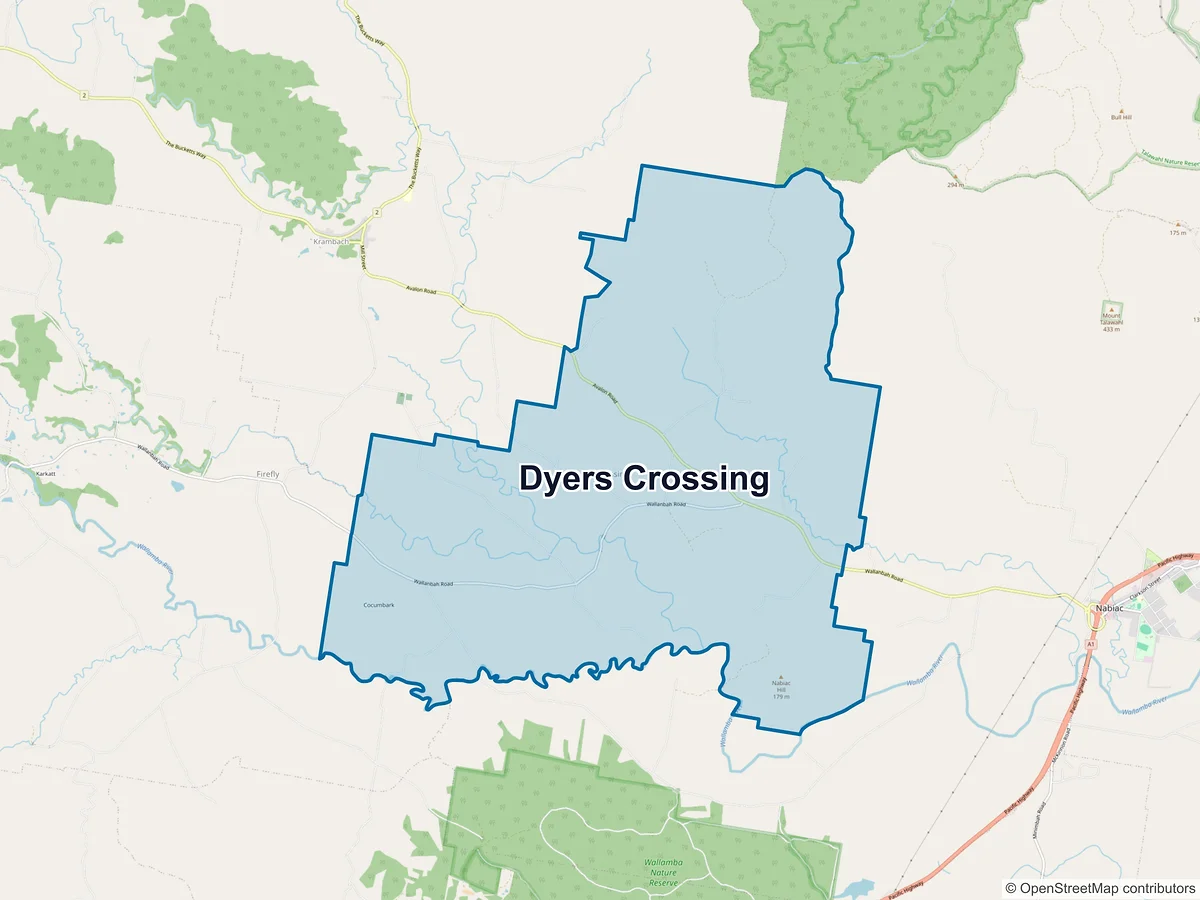 Map of Dyers Crossing, NSW, Australia