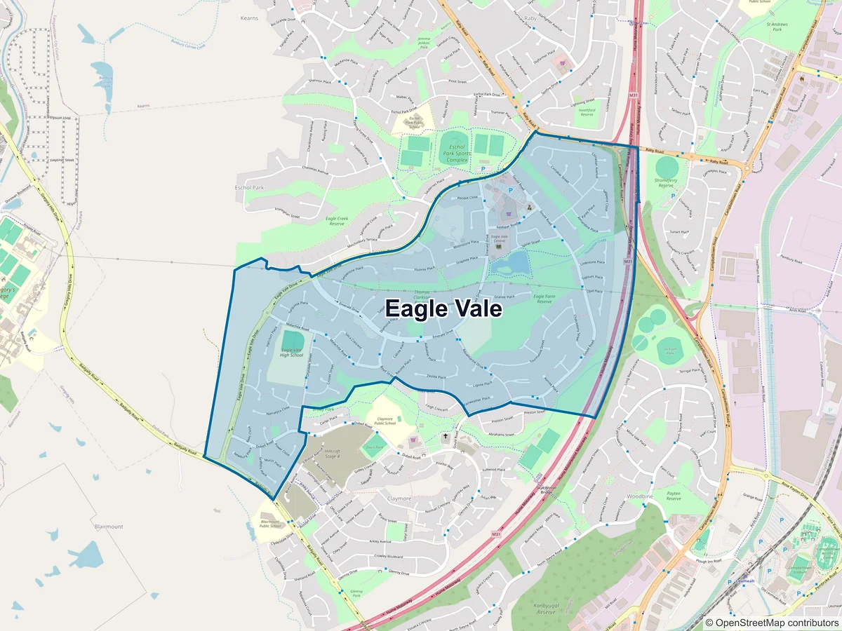 Map of Eagle Vale, NSW, Australia
