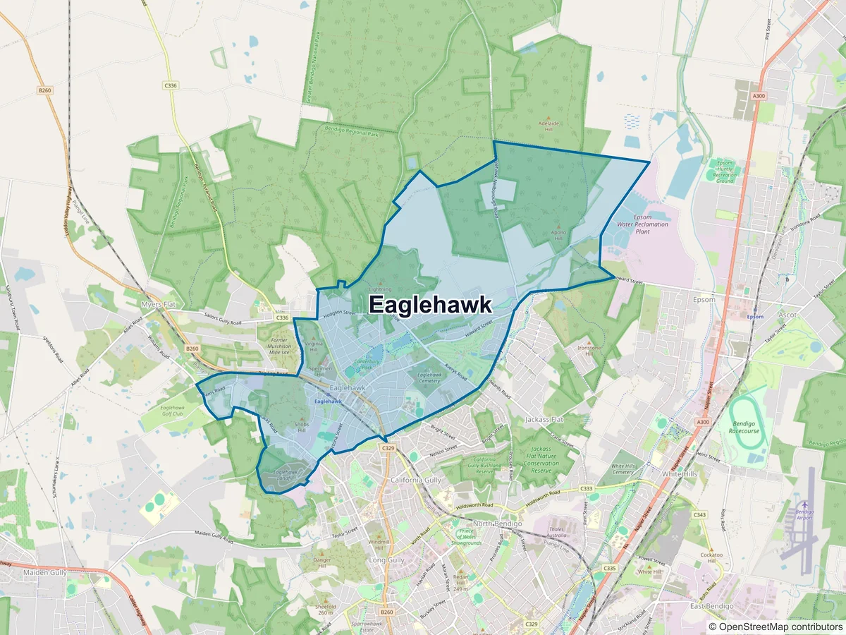 Map of Eaglehawk, VIC, Australia