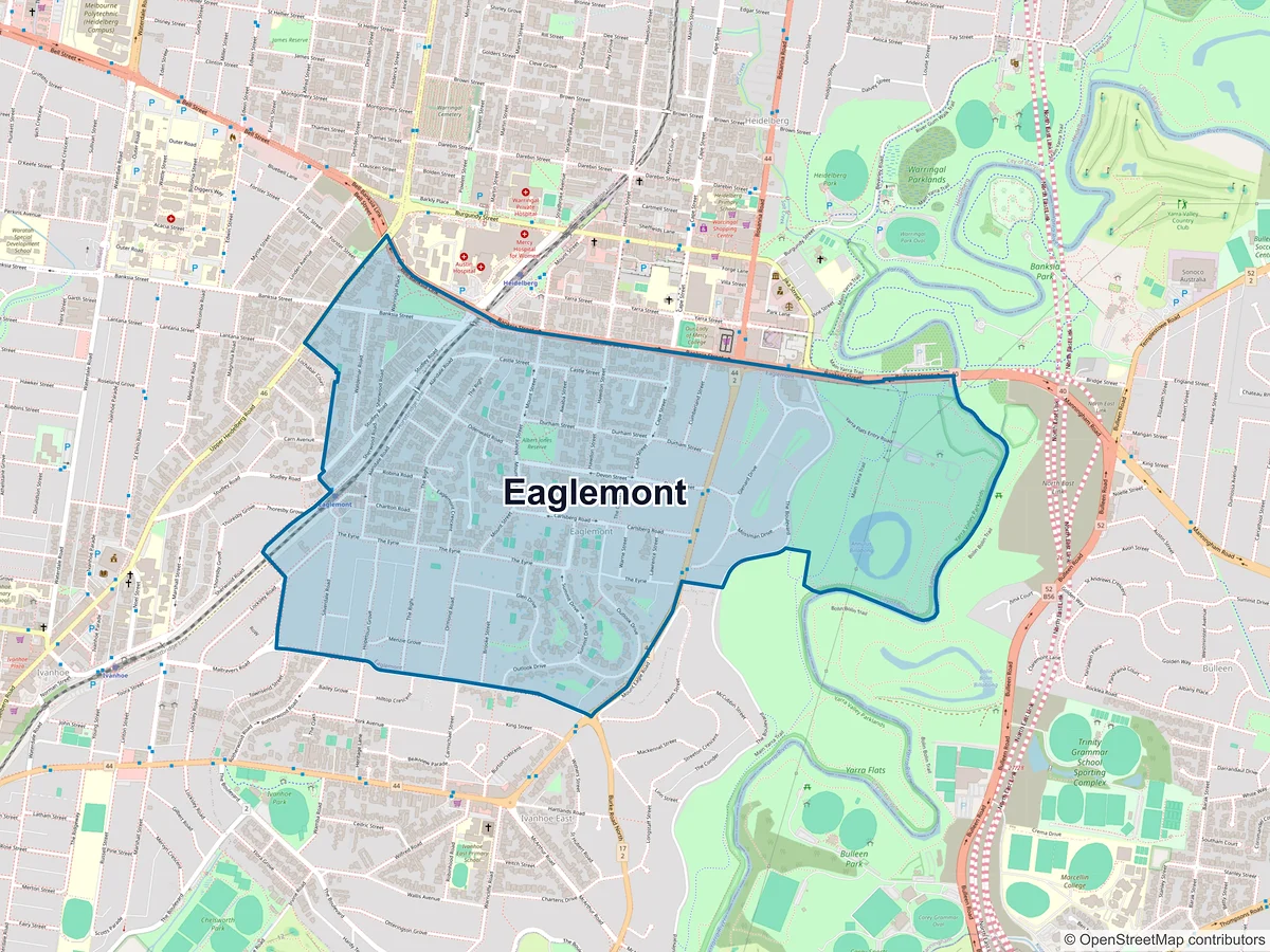 Map of Eaglemont, VIC, Australia