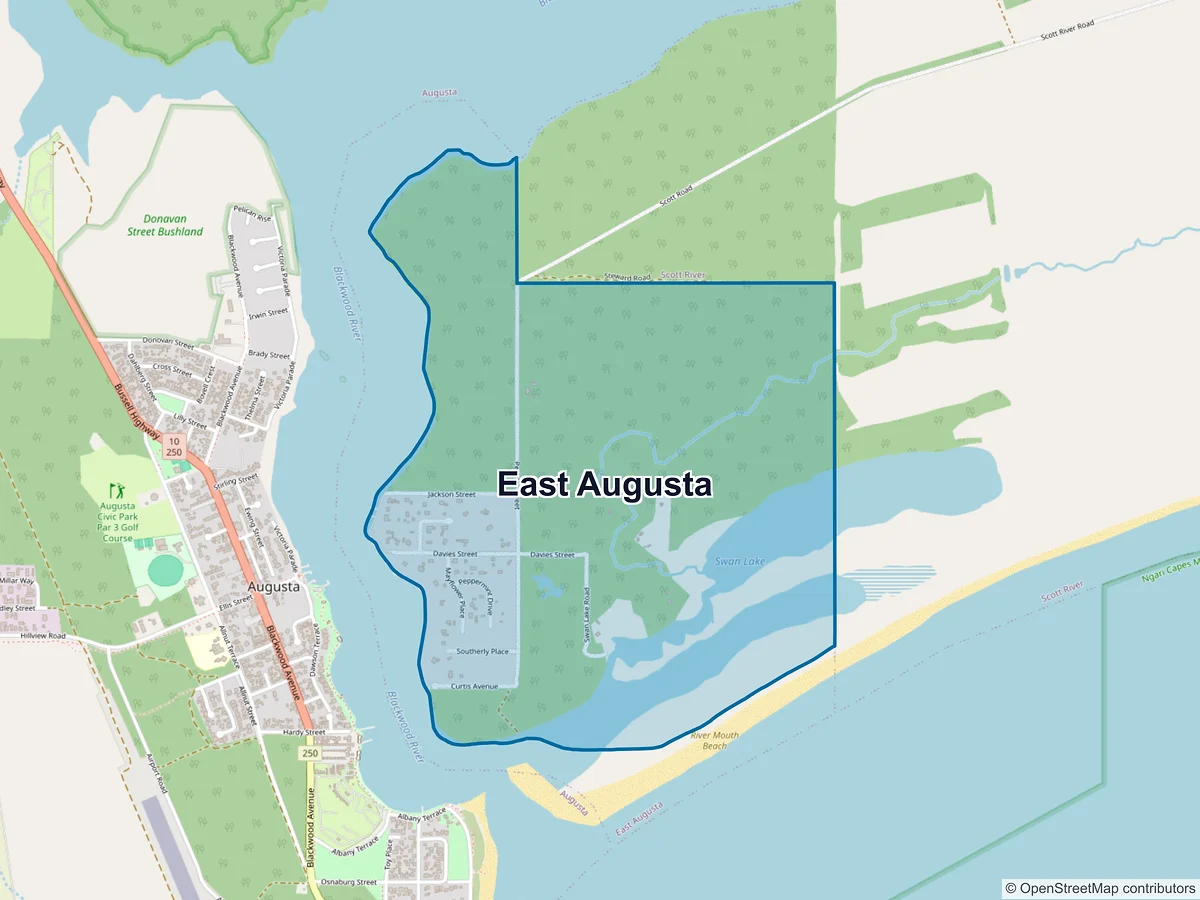 Map of East Augusta, WA, Australia