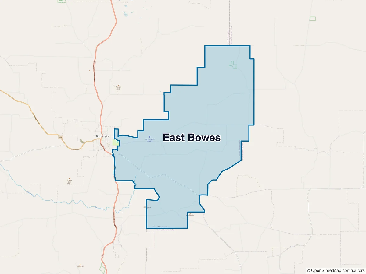 Map of East Bowes, WA, Australia
